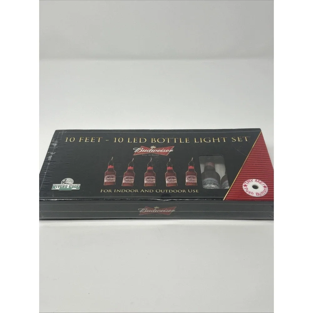 NEW Budweiser Beer Bottle Light Set Indoor/Outdoor 10 Feet 2008 Rivers Edge